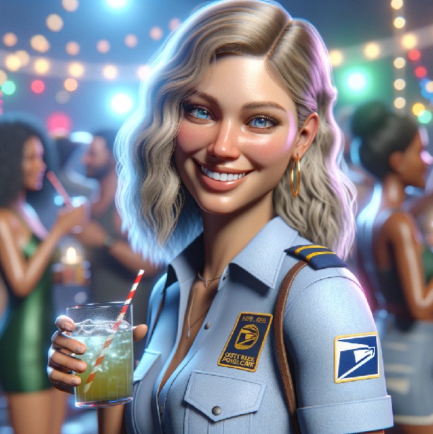 Police Pop Partying Postal Worker