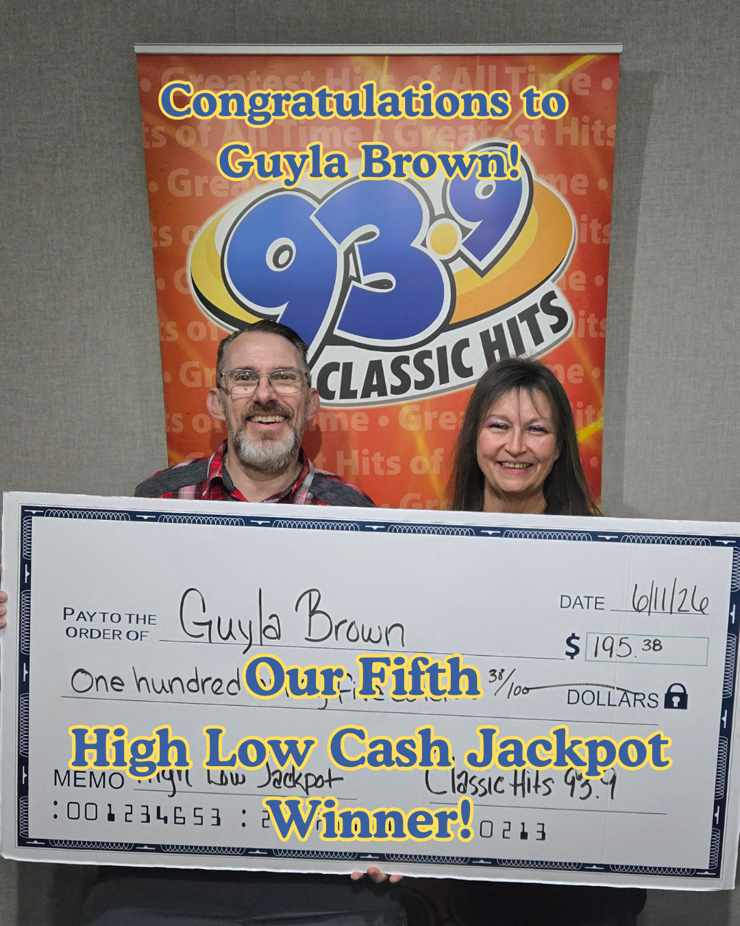 High Low Cash Jackpot Winner – Guyla Brown