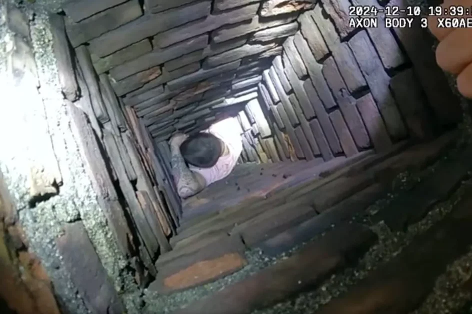 Suspect Gets Stuck In Chimney Hiding From Cops