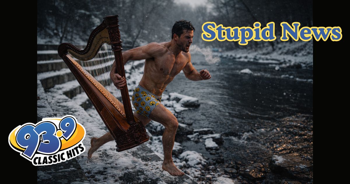 Man Steals Harp, Jumps In River