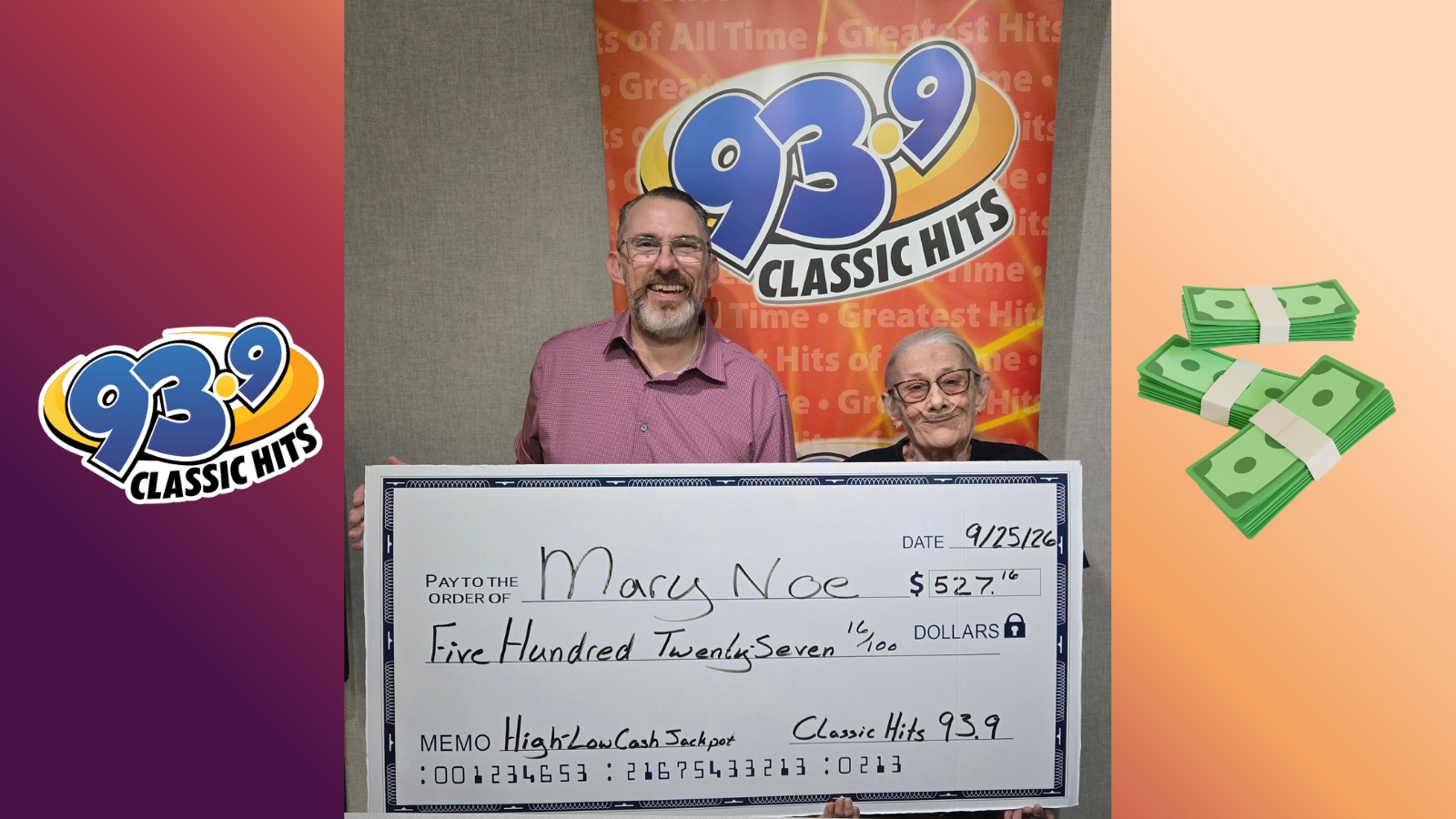 High Low Cash Jackpot Winner - Mary Noe