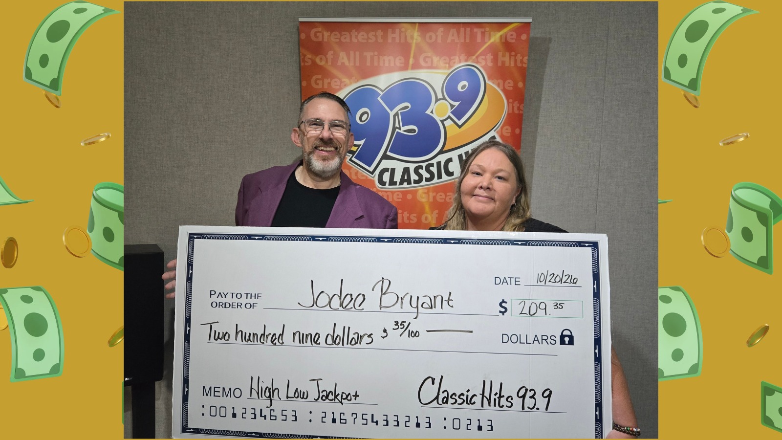 High Low Cash Jackpot Winner - Jodee Bryant